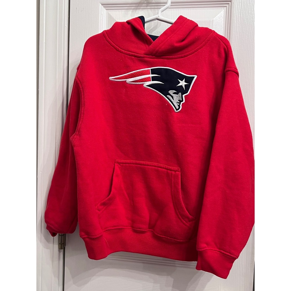 New England Patriots Kids Hoodie Red Pullover Sweatshirt NFL Football Youth